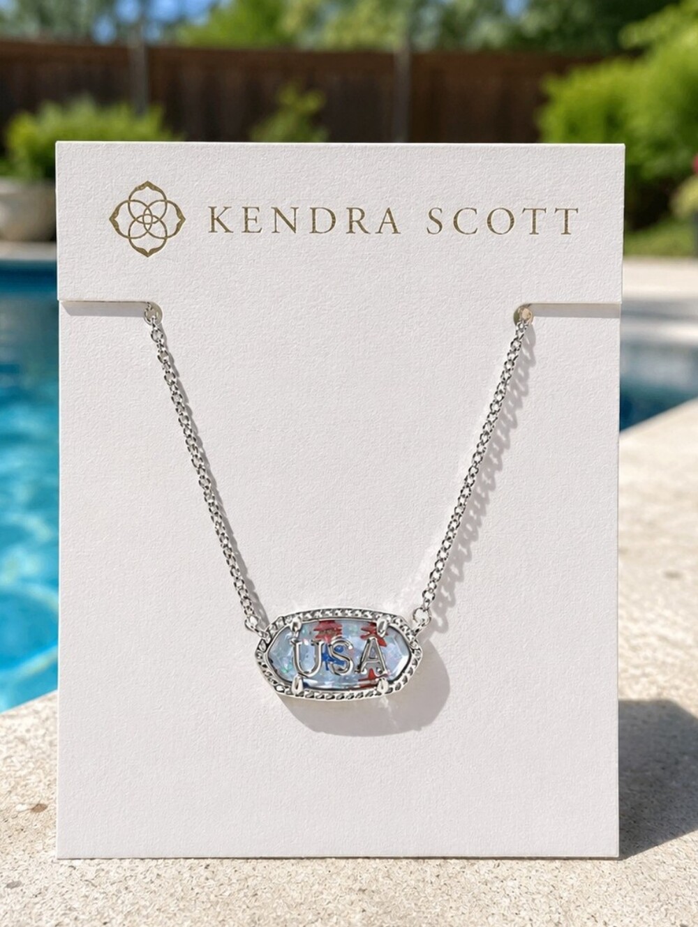 Kendra Scott Elisa USA Silver Pendant Necklace